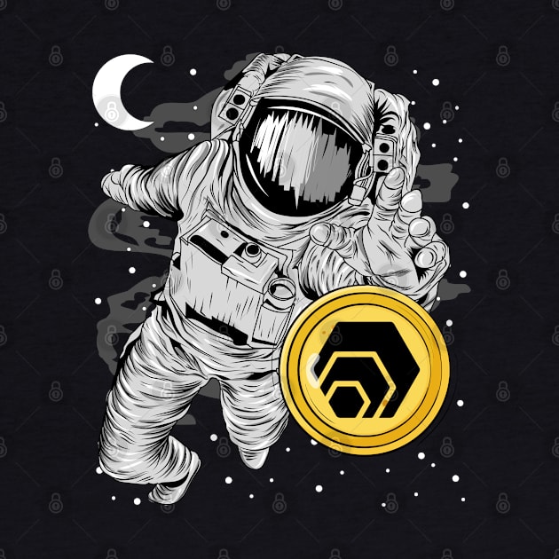 Astronaut Reaching HEX Coin To The Moon Crypto Token Cryptocurrency Wallet Birthday Gift For Men Women Kids by Thingking About